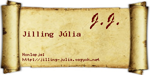 Jilling Júlia névjegykártya